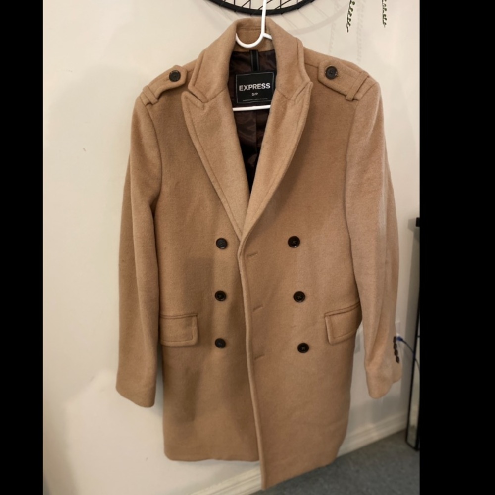 Express Men Camel Luxury Trench Coat